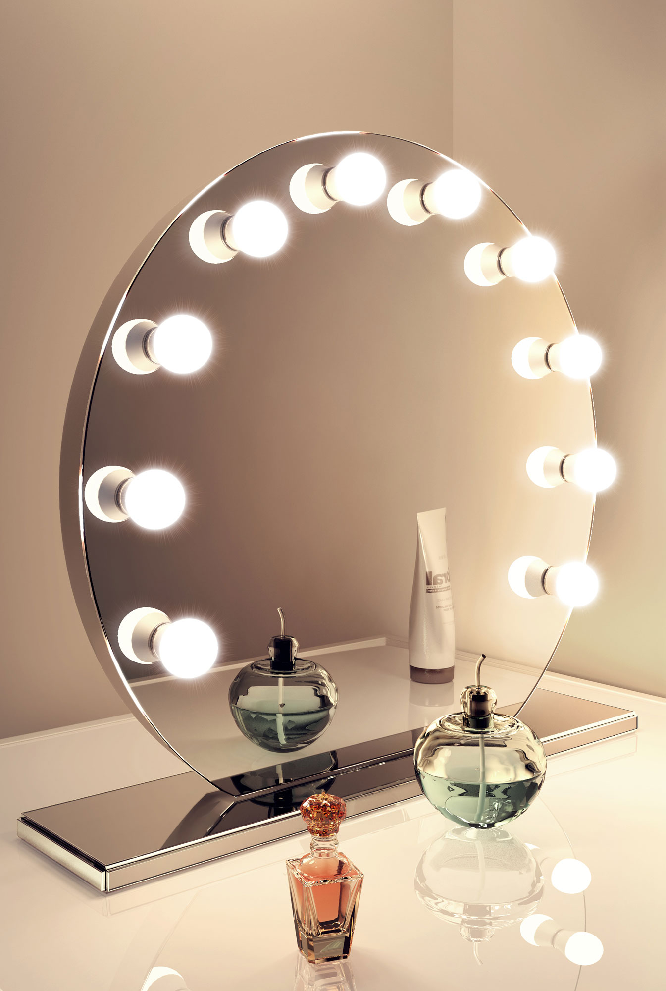 Mirror Finish Hollywood Makeup Mirror with Dimmable lamps k251 | eBay