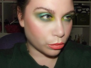 Neala Olivia green eye with coral lip