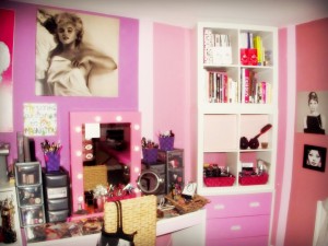 Neala Olivia's makeup room
