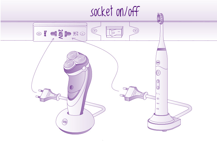Electric shaver/ toothbrush socket