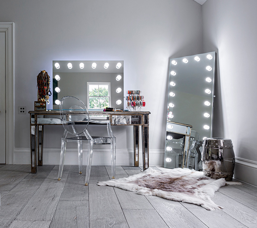 Hollywood Mirror Makeup Vanity Mirrors, Hollywood Makeup Mirror With Table