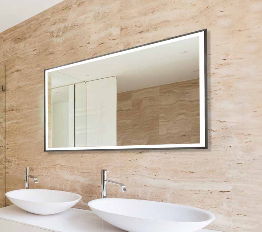 Framed bathroom mirrors