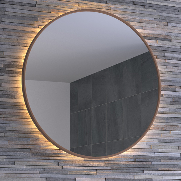 Vaasa Bronze Effect Frame Backlit Shaver Mirror