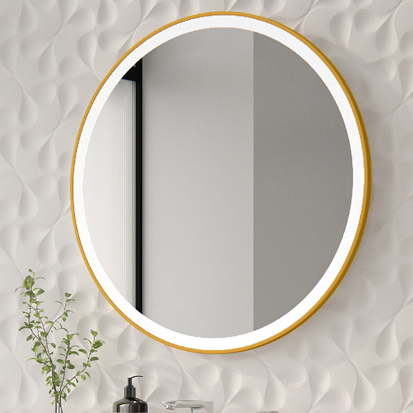 Saari Brass Effect Frame Slim Edge Mirror