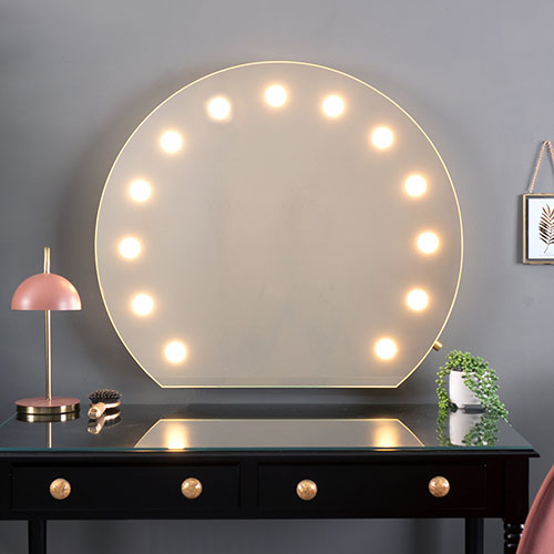 Wall Mounted Hollywood Mirror Makeup Vanity Mirrors With Lights Illuminated - Vanity Wall Mirror With Lights Uk