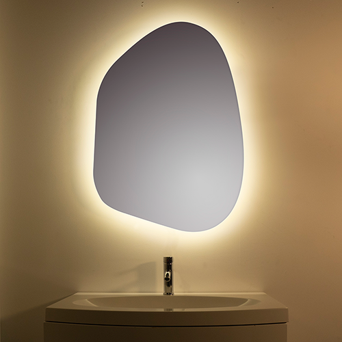 Ultra-slim Backlit Pebble Bathroom Mirror