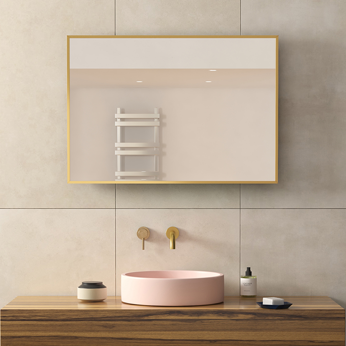 Malmo Brushed Brass Frame Mirror