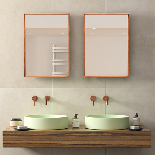 Visby Copper Effect Frame Mirror