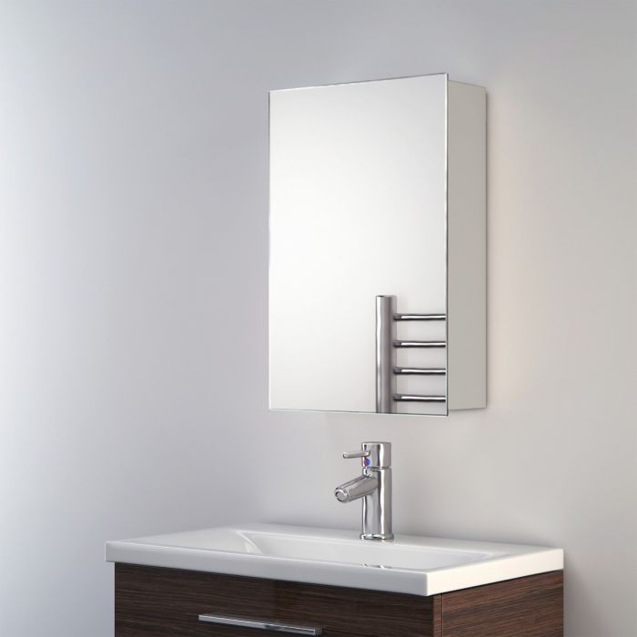 Alban Bathroom Mirror Cabinet With, Slimline Bathroom Mirror Cabinet With Shaver Socket