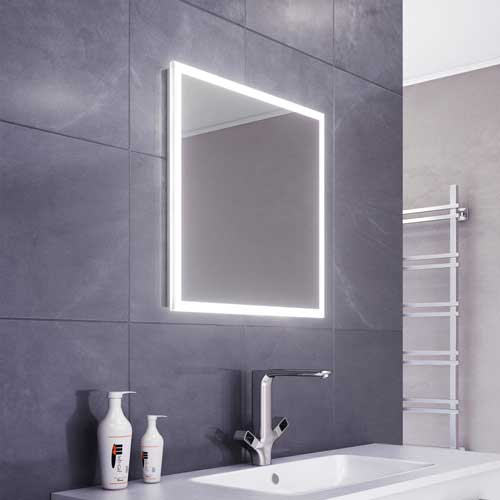 Diamond X Collection Serena Slimline Edge LED Bathroom Mirror with Demister Pad & Sensor k469 